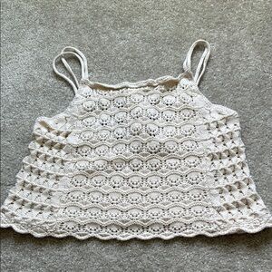 American eagle cropped crochet tank M